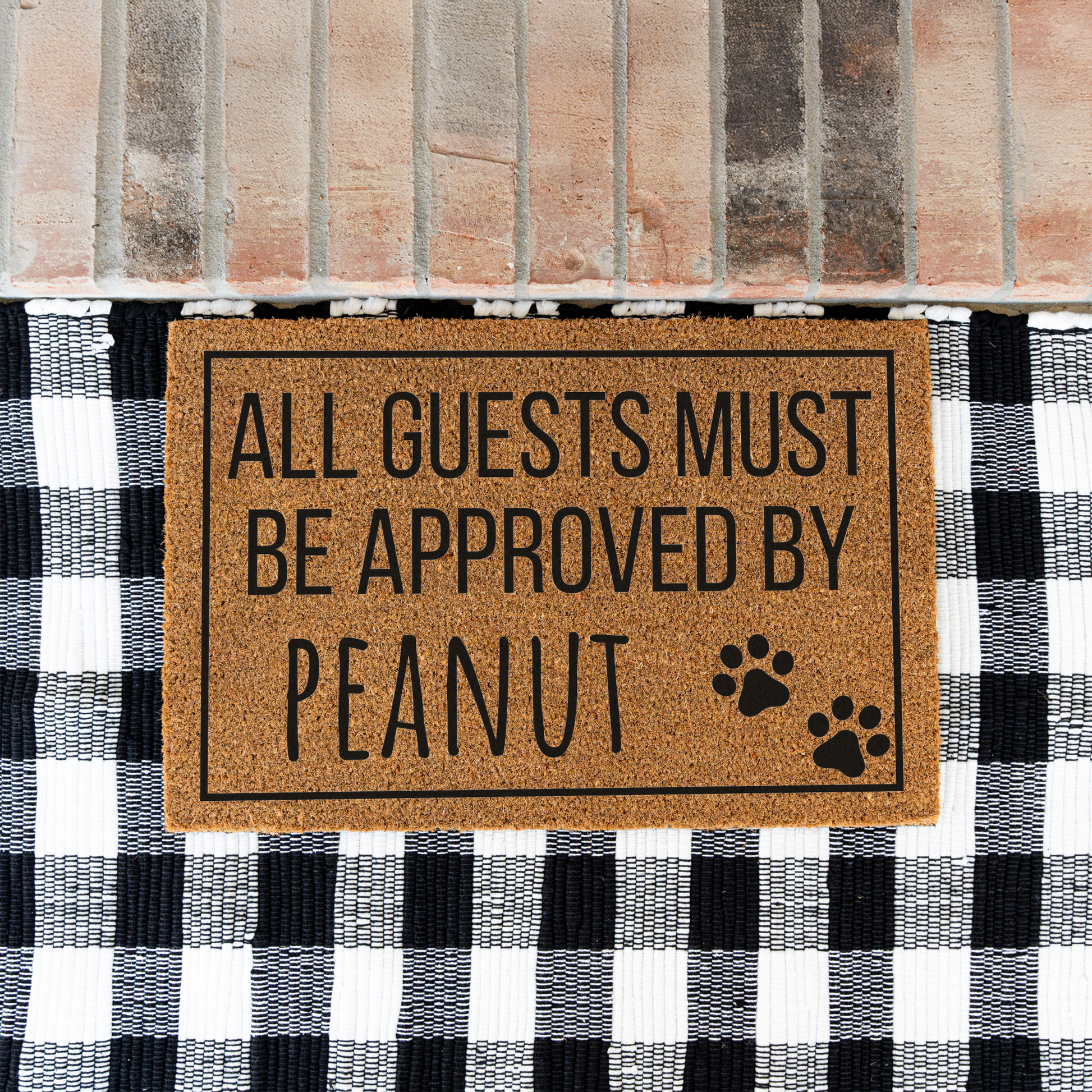 Custom Dog Welcome Doormat, Funny Dog Coir Mat, Personalized Funny Welcome Mat, Outdoor Rug, Housewarming Gift