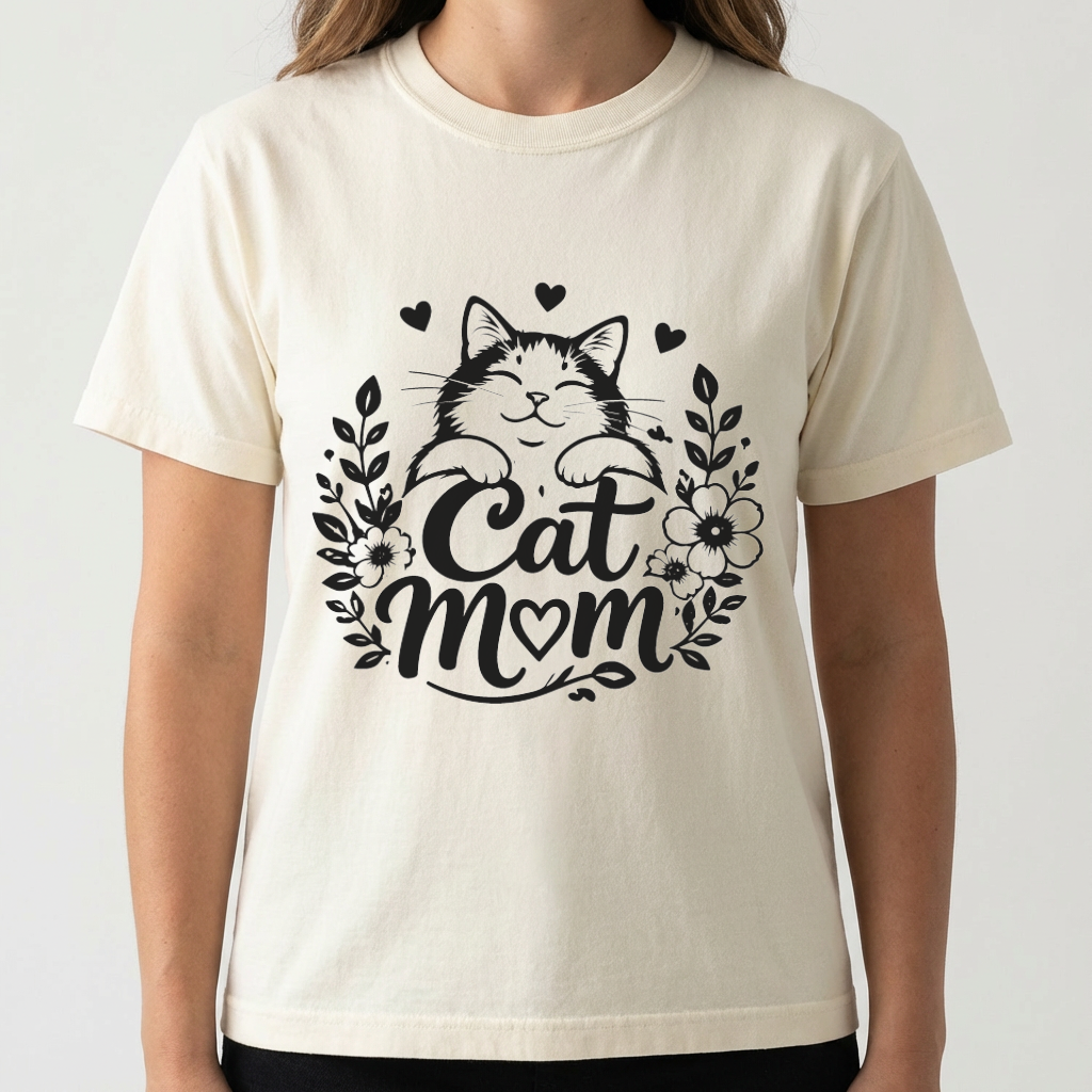 Floral Cat Mom Tee