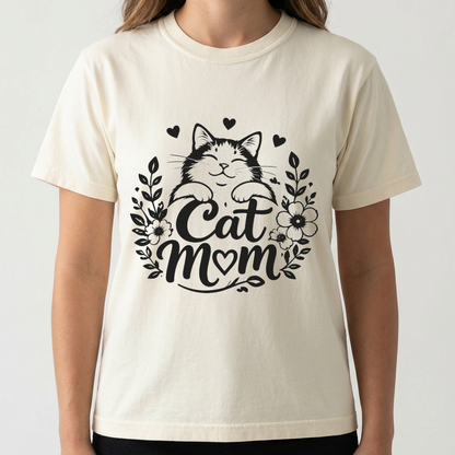 Floral Cat Mom Tee