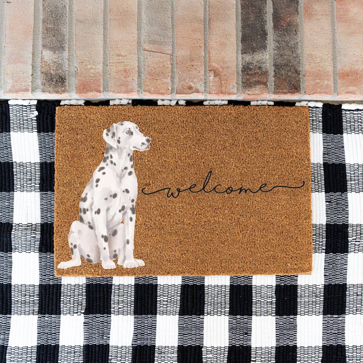 Dalmatian Doormat, Dalmatian Welcome Mat, Dog Lover Gift, Spotted Dog Front Door Mat, Dalmatian Mom Gift, Cute Pet Porch Home Decor