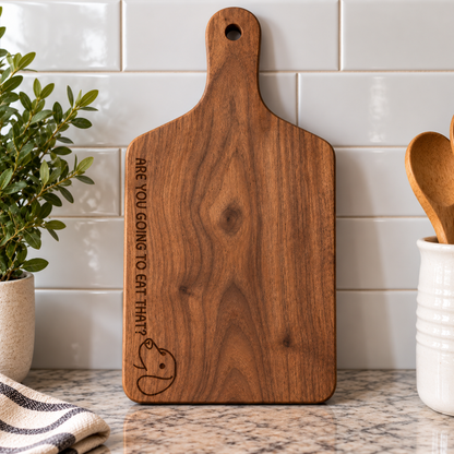 Are You Going To Eat That? Dog Customizable Paddle Cutting Board