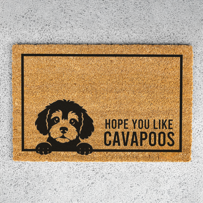 Cavapoo Doormat, Funny Dog Welcome Mat, Hope You Like Cavapoos Doormat, Cavapoo Lover Gift, Dog Mom Gift, Pet Owner Housewarming Gift