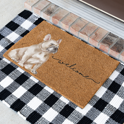 French Bulldog Doormat, Frenchie Welcome Mat, French Bulldog Lover Gift, Dog Front Door Mat, Frenchie Mom Gift, Cute Dog Porch Decor