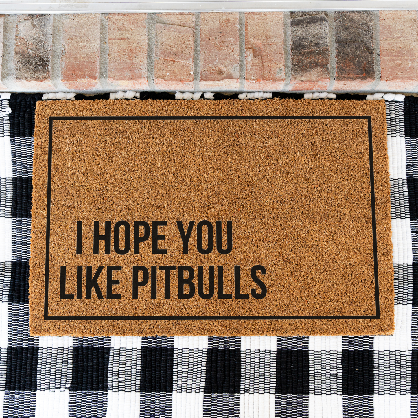 Hope You Like Pitbulls Dog Doormat, Welcome Dog Doormat, Funny Welcome Mat, Front Door Decor, Housewarming Gift, Pitbull Entrance Mat