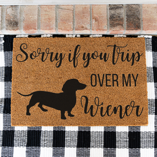 Sorry If You Trip Over My Weiner Doormat, Dog Welcome Doormat, Weiner Dog Doormat, Indoor Outdoor Rug, Durable Coir, Perfect for Pet Lovers