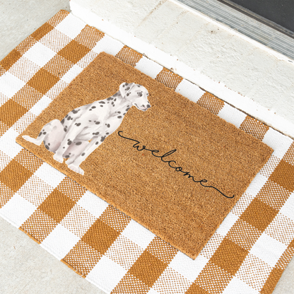 Dalmatian Doormat, Dalmatian Welcome Mat, Dog Lover Gift, Spotted Dog Front Door Mat, Dalmatian Mom Gift, Cute Pet Porch Home Decor