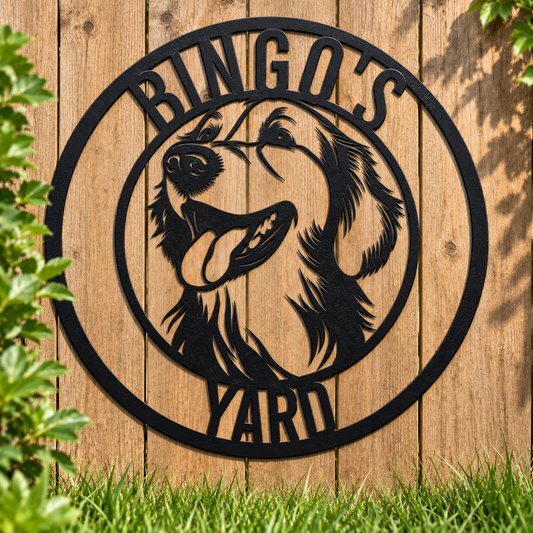Personalized Golden Retriever Metal Sign