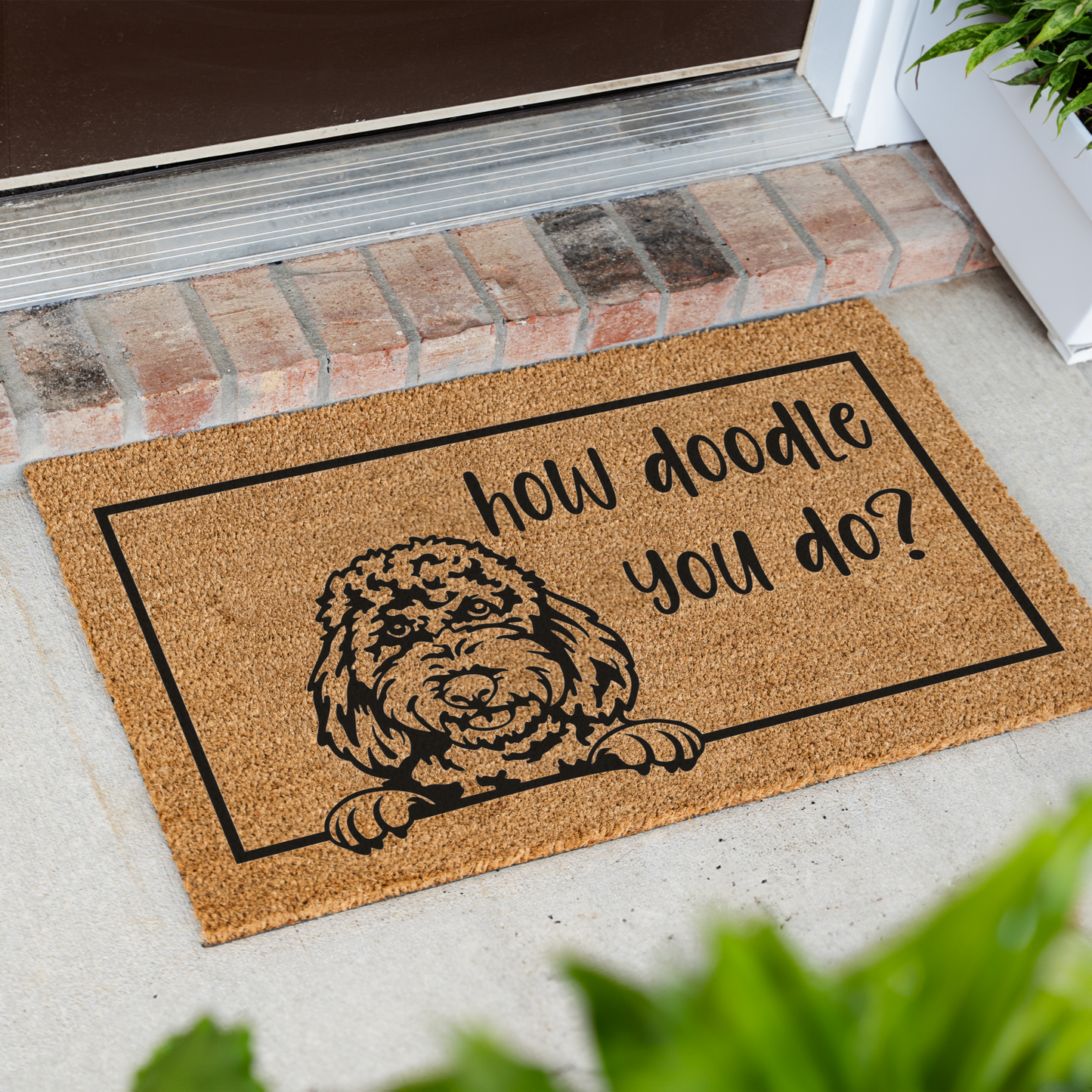 How Doodle You Do Welcome Dog Doormat, Durable Non-Slip Mat, Perfect for Entryways and Porches, Dog Door Mat Funny