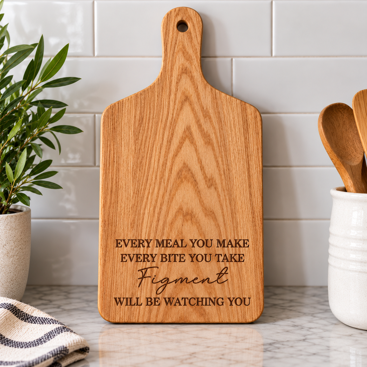 Every Meal and Bite Custom Dog Paddle Cutting Board