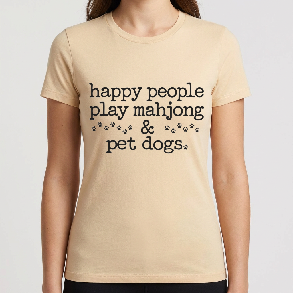 Mahjong Shirt for Dog Lovers, Happy People Play Mahjong and Pet Dogs Tee, Funny Mahjong Gift, Dog Mom Shirt, Mahjong Player T Shirt