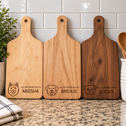 All Leftovers Go To Customizable Dog and Name Cutting Board