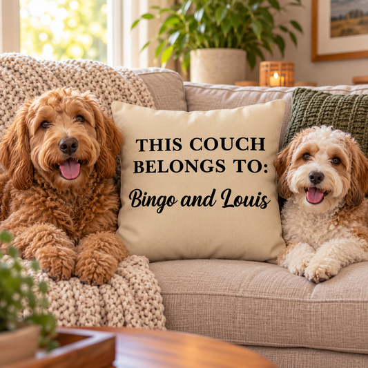 This Couch Belongs To Pet Custom Name Pillow Cover