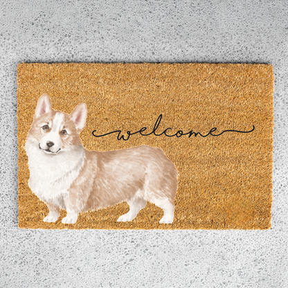 Corgi Doormat, Corgi Welcome Mat, Corgi Lover Gift, Dog Front Door Mat, Corgi Mom Gift, Watercolor Dog Porch Decor, Housewarming Gift