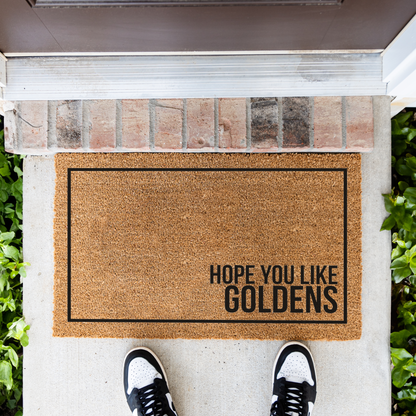Hope You Like Goldens Funny Dog Welcome Doormat, Funny Entryway Mat, Durable Coir Design for Porch Decor, Dog Doormat