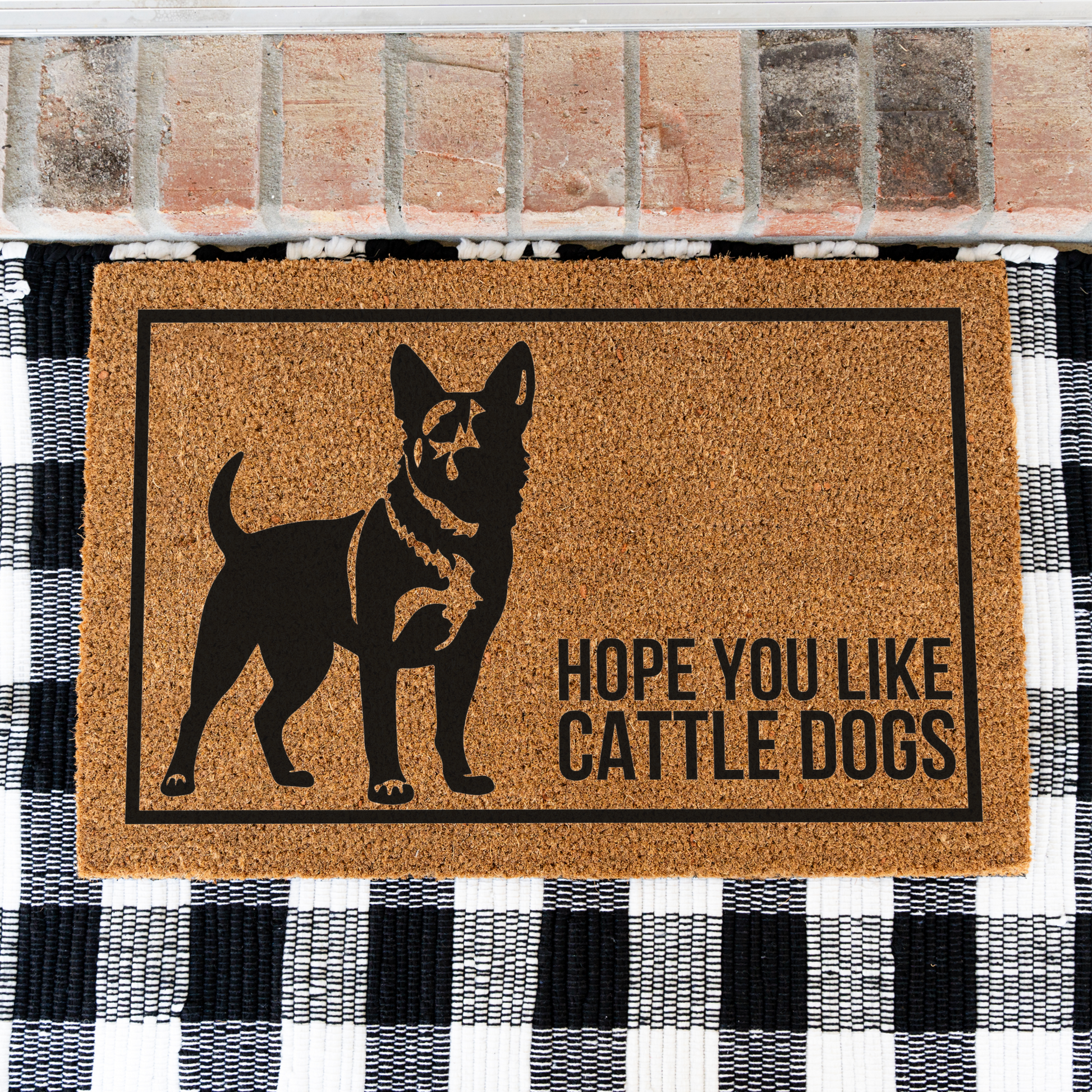 Hope You Like Cattle Dogs Welcome Doormat, Funny Entryway Mat, Home Decor, Custom Welcome Mat for Front Door
