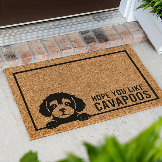 Cavapoo Doormat, Funny Dog Welcome Mat, Hope You Like Cavapoos Doormat, Cavapoo Lover Gift, Dog Mom Gift, Pet Owner Housewarming Gift