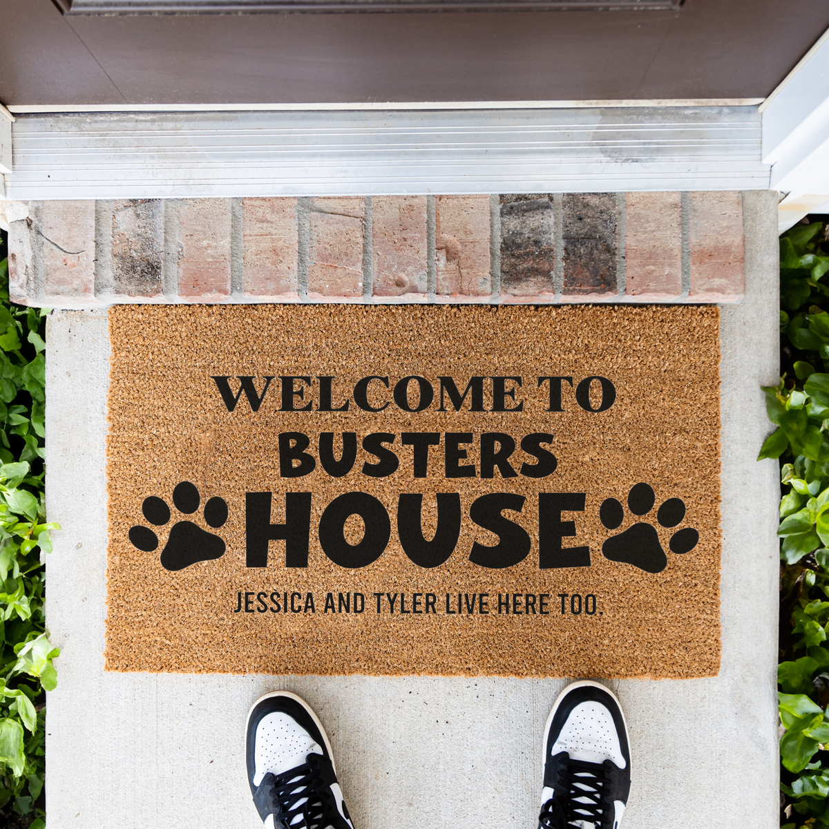 Personalized Dog Doormat, Welcome to Busters House Mat, Custom Dog Name Door Mat, Funny Pet Lover Gift, Dog Mom Housewarming Decor