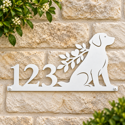 Personalized Labrador Number Sign