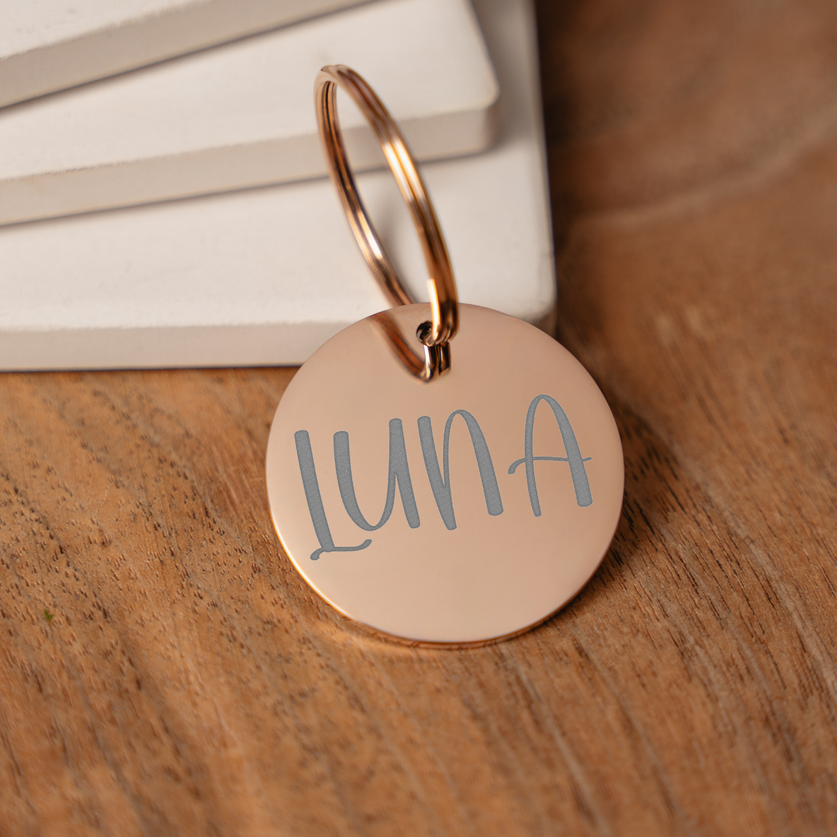 Personalized Name Keychain, Custom Gold Round Keychain, Engraved Name Key Ring, Minimalist Keychain, Custom Gift for Her, Stocking Stuffer