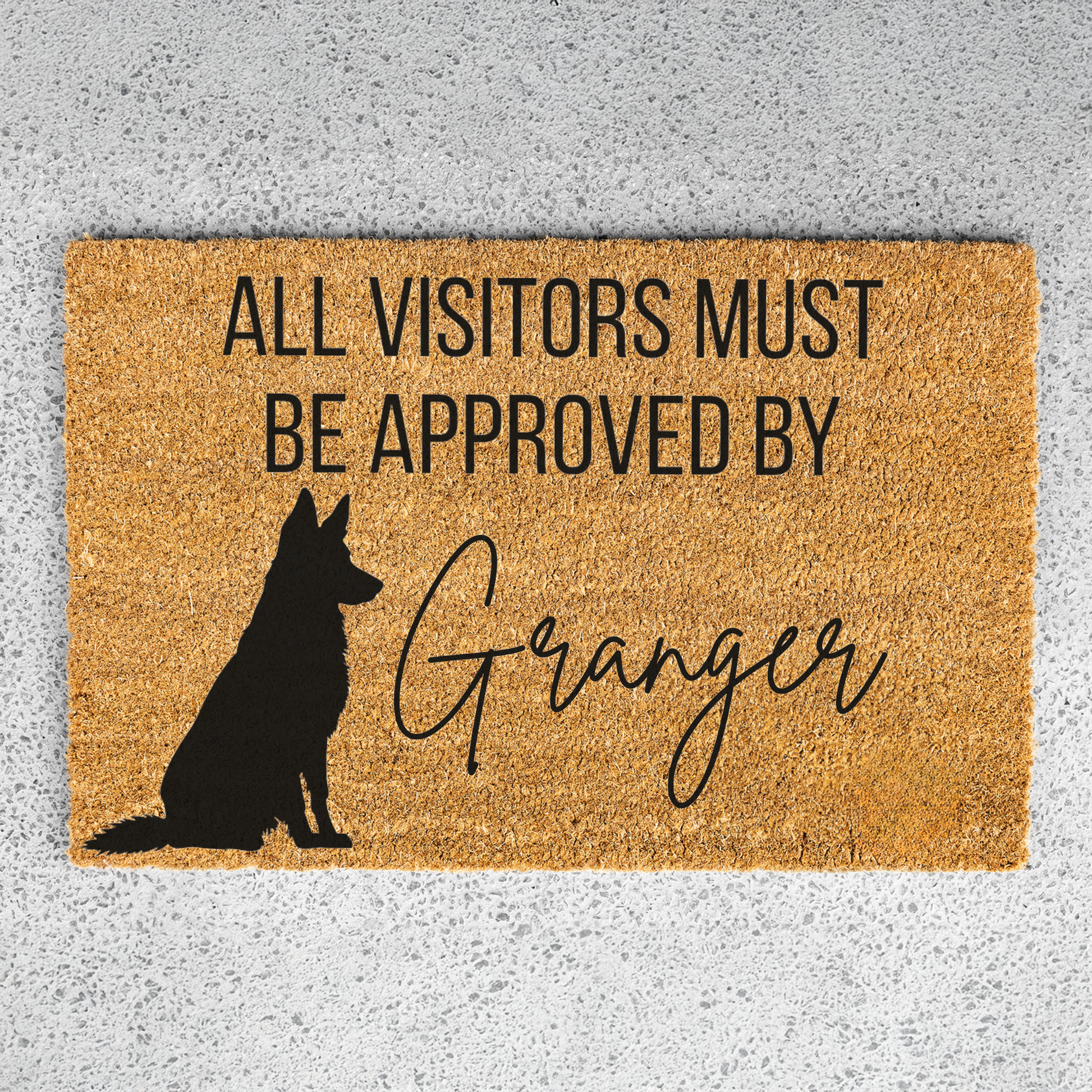 Custom Dog Name Welcome Mat - German Shepherd