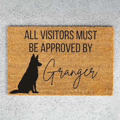 Custom Dog Name Welcome Mat - German Shepherd