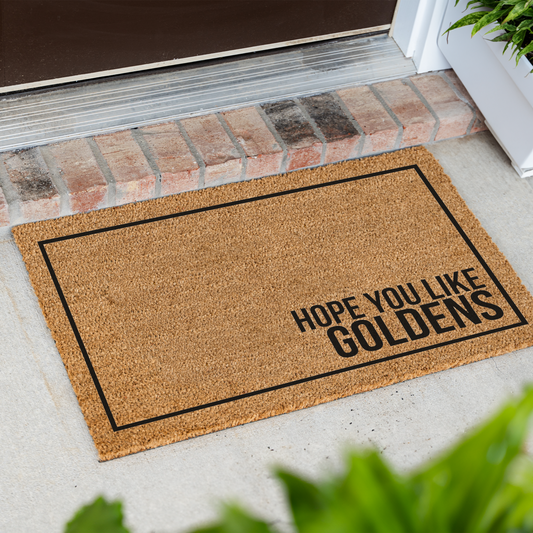 Hope You Like Goldens Funny Dog Welcome Doormat, Funny Entryway Mat, Durable Coir Design for Porch Decor, Dog Doormat