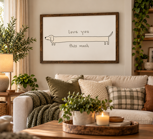Love You This Much Dachshund Framed Sign