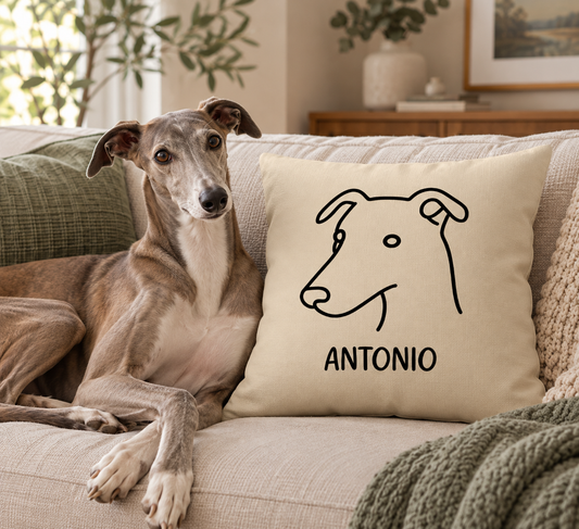 Line Art Dog Personalized Pillow Case