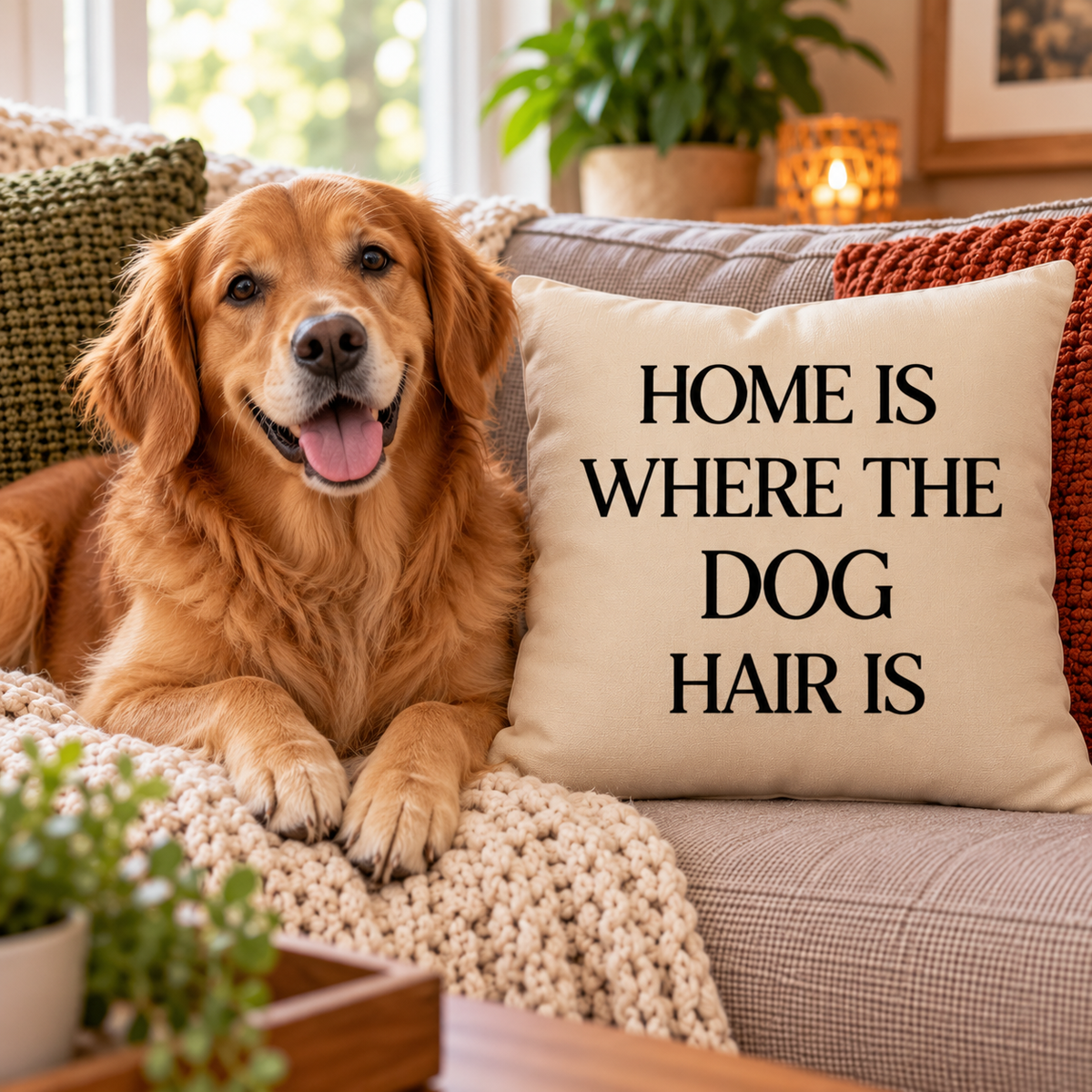 Home Is Where The Cat/Dog Hair Is Pillow Cover