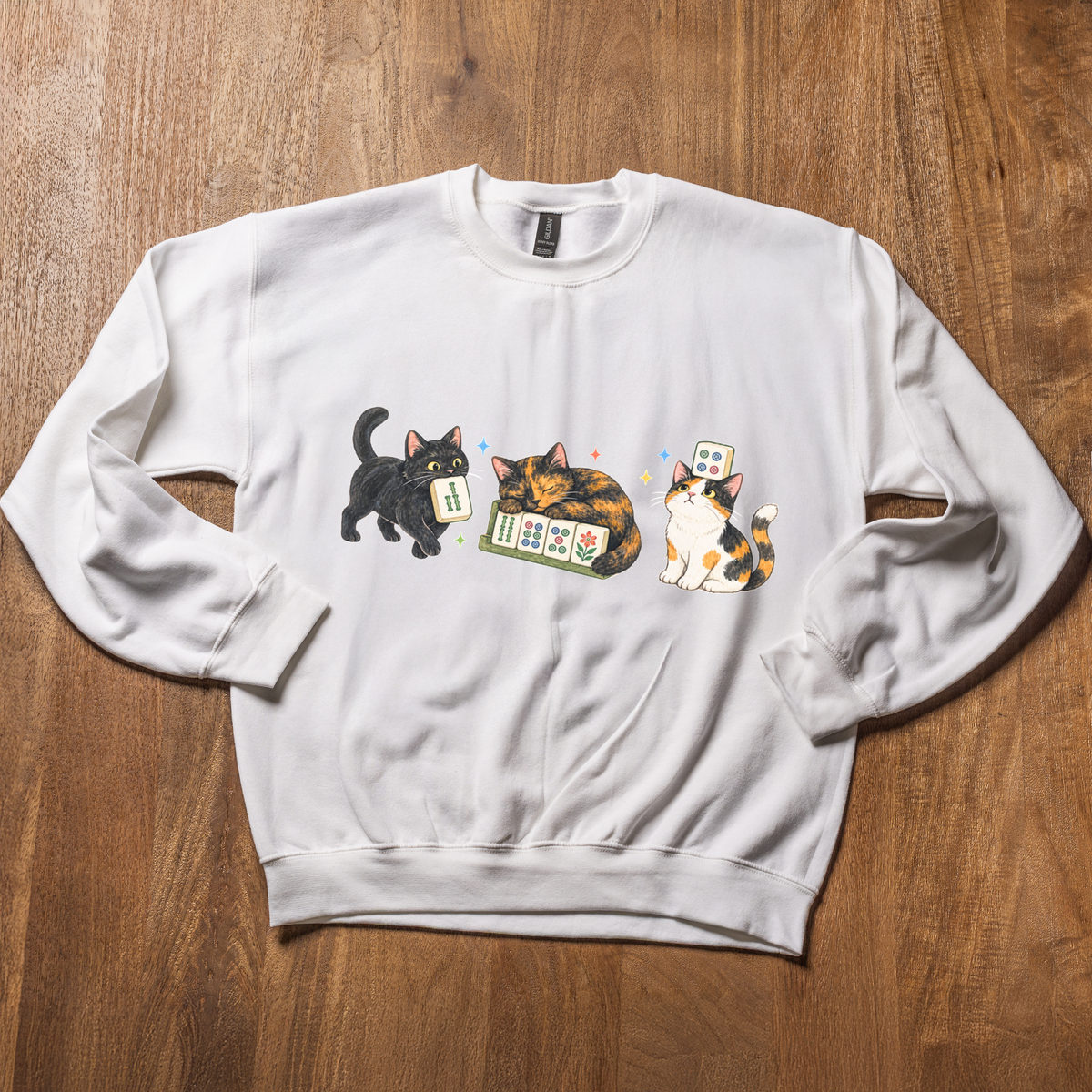 Mahjong Cat Sweatshirt, Funny Cat Lover Mahjong Crewneck, Mahjong Gift for Her, Cute Kitty Mah Jongg Shirt, Game Night Pullover