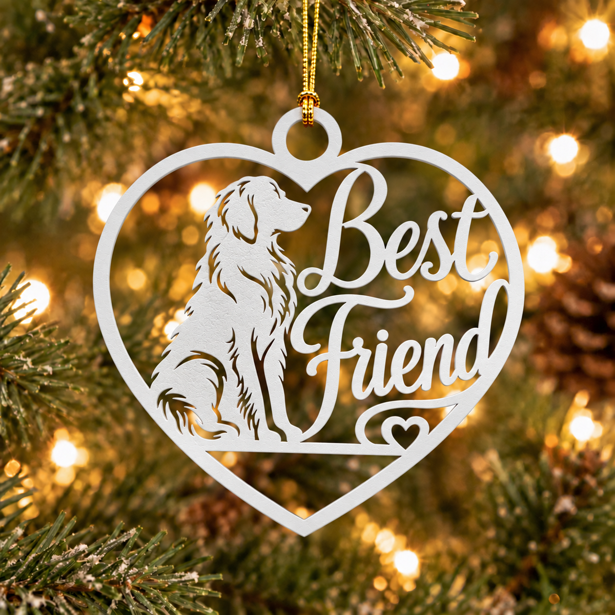 Golden Retriever Best Friend Metal Ornament