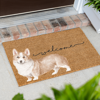 Corgi Doormat, Corgi Welcome Mat, Corgi Lover Gift, Dog Front Door Mat, Corgi Mom Gift, Watercolor Dog Porch Decor, Housewarming Gift