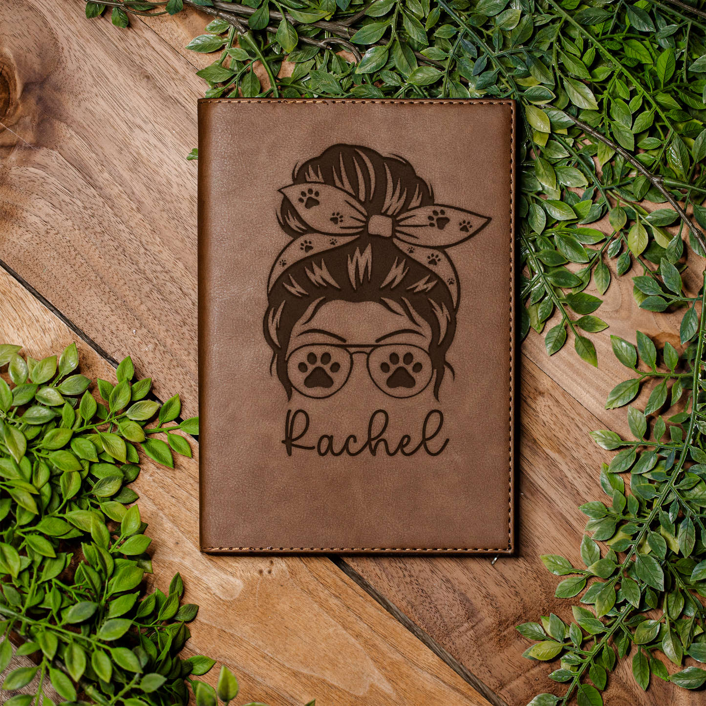 Personalized Dog Mom Leather Journal | Custom Dog Lover Notebook | Personalized Pet Mom Journal | Gift for Dog Moms | Custom Name Writing Journal