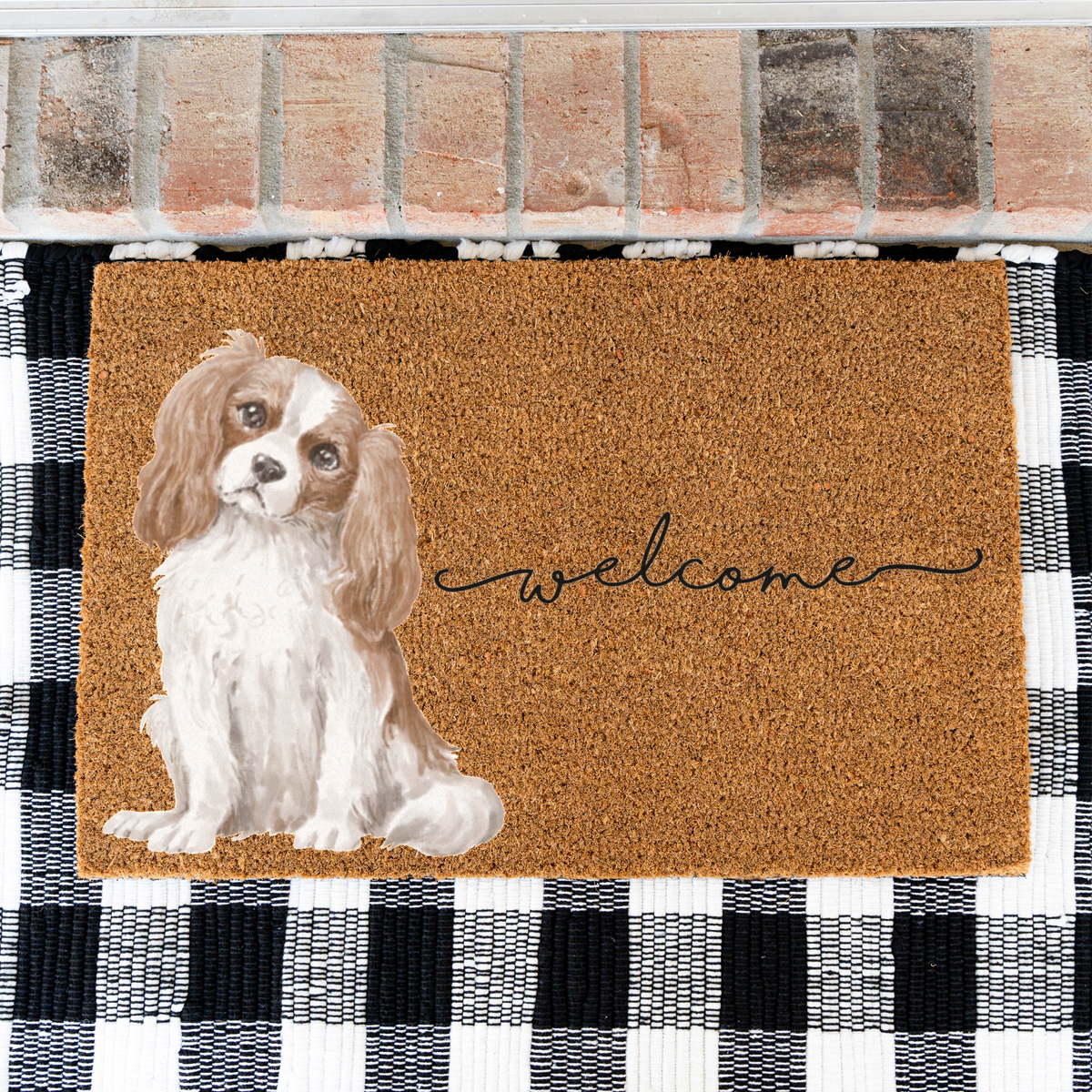 Cavalier King Charles Spaniel Doormat, Cavalier Welcome Mat, Dog Lover Gift, Cavalier Mom Gift, Cute Dog Porch Decor, Front Door Mat