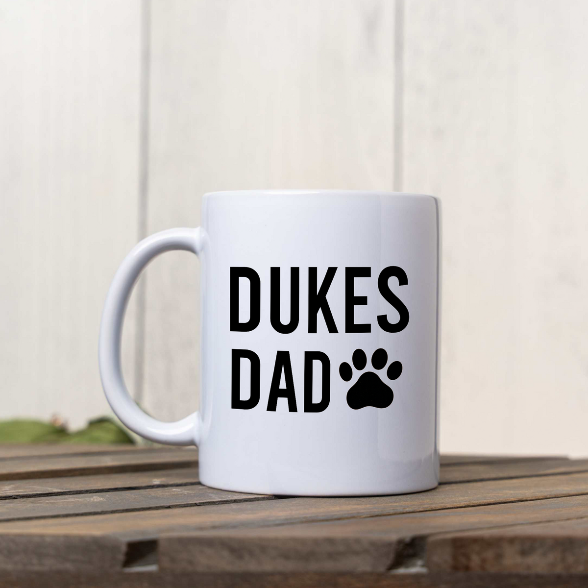 Dukes Dad Coffee Mug, Personalized Dog Dad Mug, Custom Dog Name Coffee Cup, Paw Print Mug, Dog Lover Gift for Him, Father's Day Dog Dad Gift