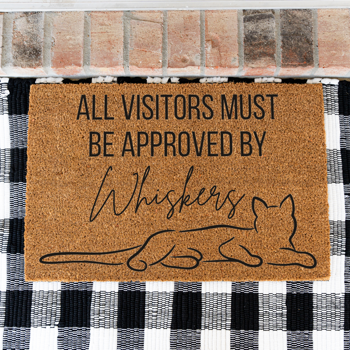 All Visitors Must Be Approved by The Cat Doormat