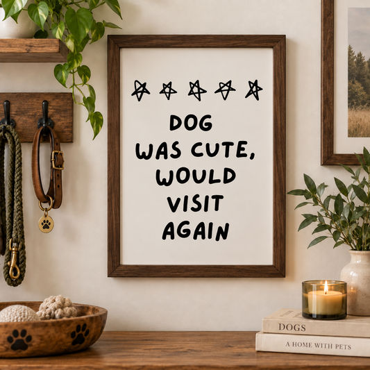 Dog Was Cute Would Visit Again Wooden Framed Sign