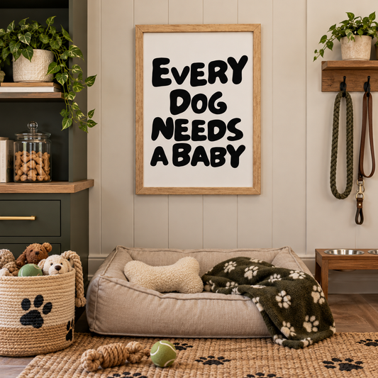 Every Dog Needs a Baby Wood Framed Sign