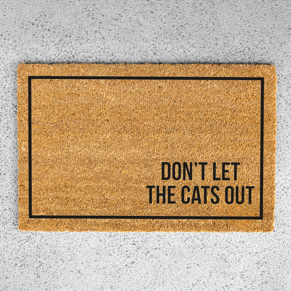 Don’t Let the Cats Out Doormat, Funny Cat Welcome Mat, Cat Lover Gift, Pet Owner Door Mat, Minimalist Housewarming Front Door Decor