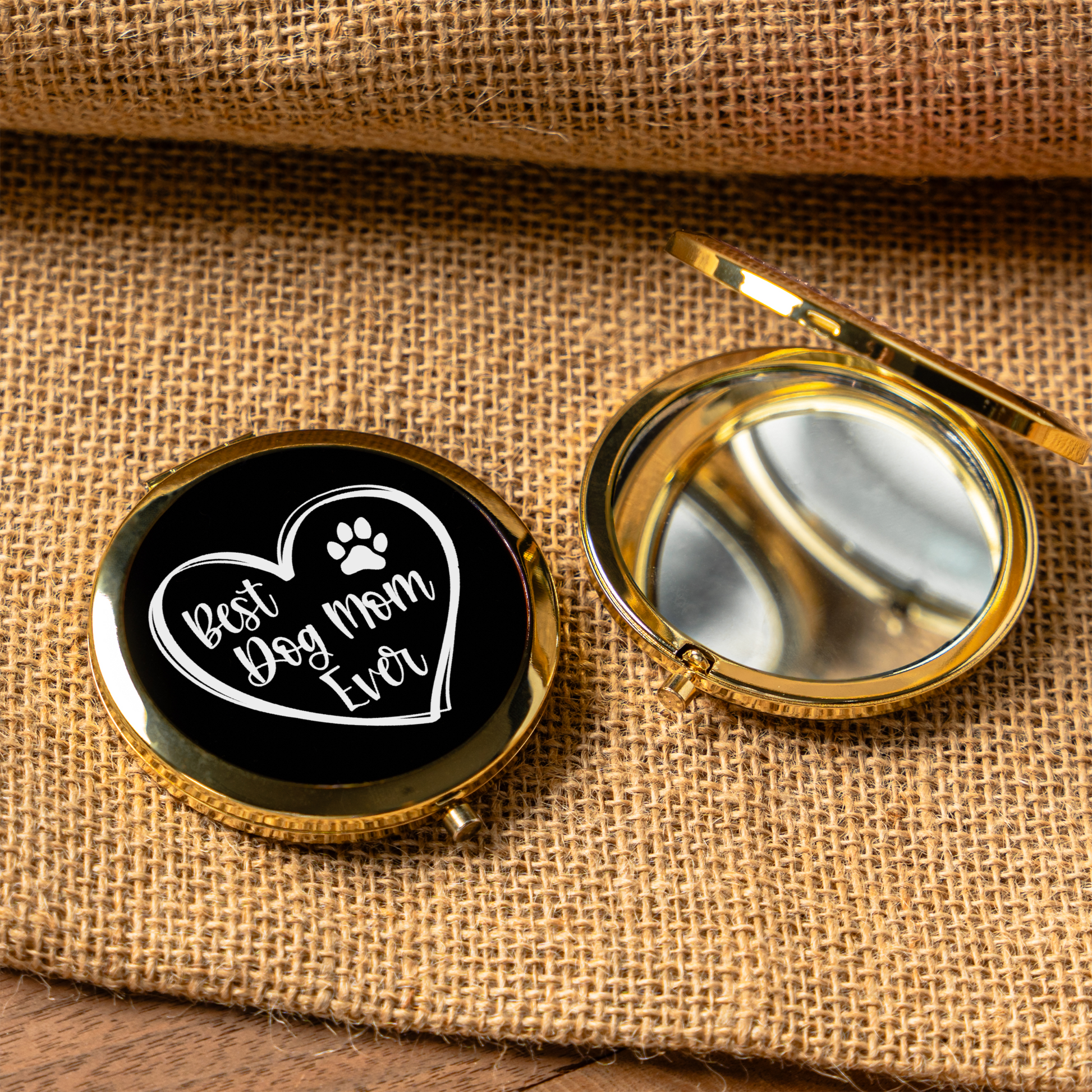 Best Dog Mom Ever Compact Mirror | Dog Mom Pocket Mirror | Funny Dog Lover Gift | Purse Makeup Mirror | Pet Mom Birthday Gift | Mother's Day