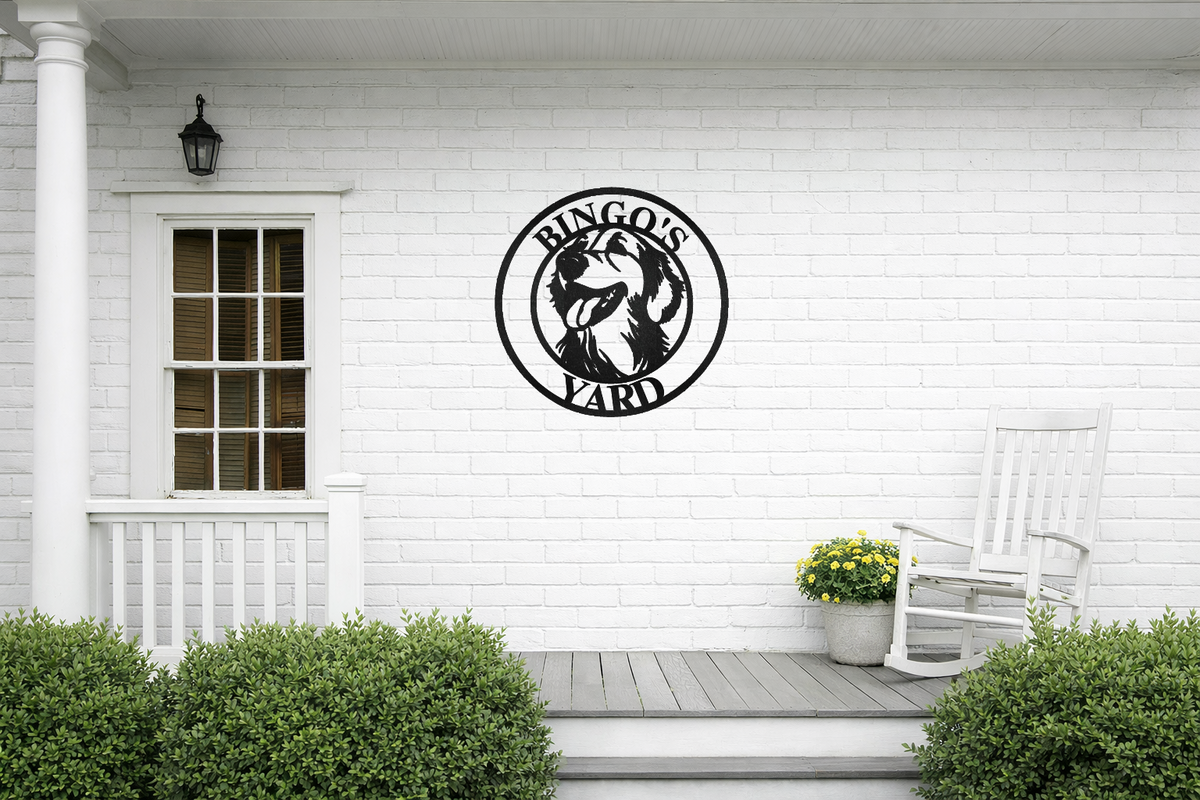 Personalized Golden Retriever Metal Sign, Custom Dog Name Yard Sign, Golden Retriever Gift, Metal Fence Decor, Golden Retriever Yard Decor