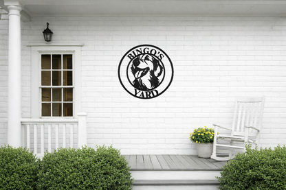 Personalized Golden Retriever Metal Sign, Custom Dog Name Yard Sign, Golden Retriever Gift, Metal Fence Decor, Golden Retriever Yard Decor
