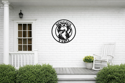 Personalized Golden Retriever Metal Sign, Custom Dog Name Yard Sign, Golden Retriever Gift, Metal Fence Decor, Golden Retriever Yard Decor