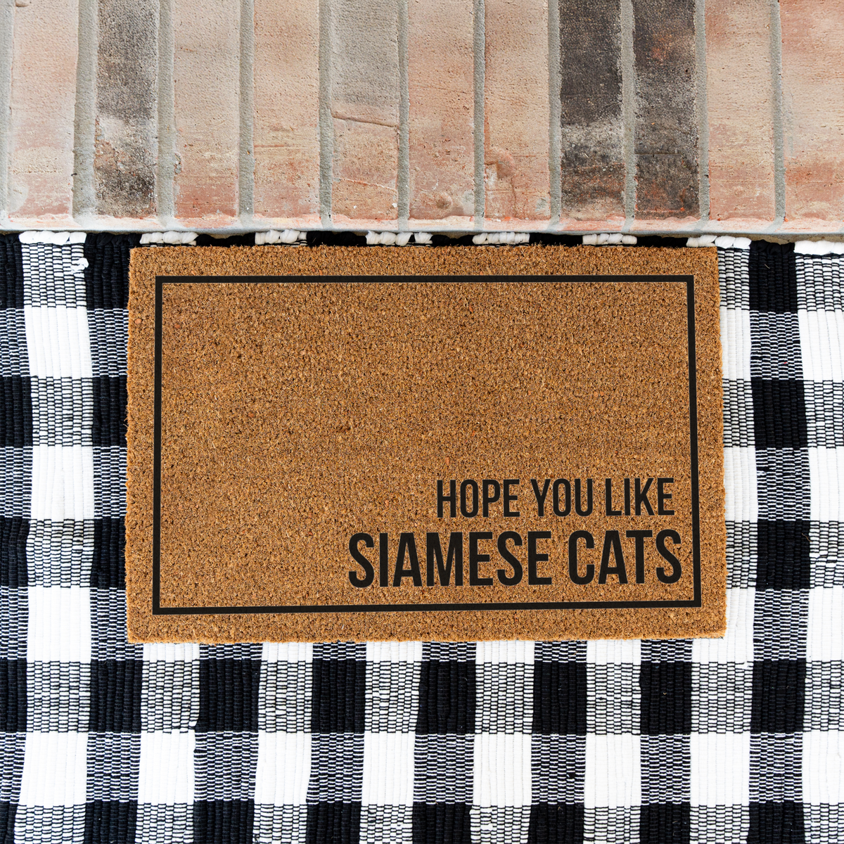 Siamese Cat Doormat, Hope You Like Siamese Cats Welcome Mat, Funny Cat Lover Gift, Cat Owner Door Mat, Housewarming Front Door Decor