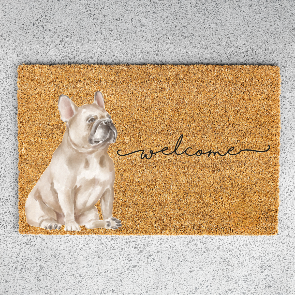 French Bulldog Doormat, Frenchie Welcome Mat, French Bulldog Lover Gift, Dog Front Door Mat, Frenchie Mom Gift, Cute Dog Porch Decor