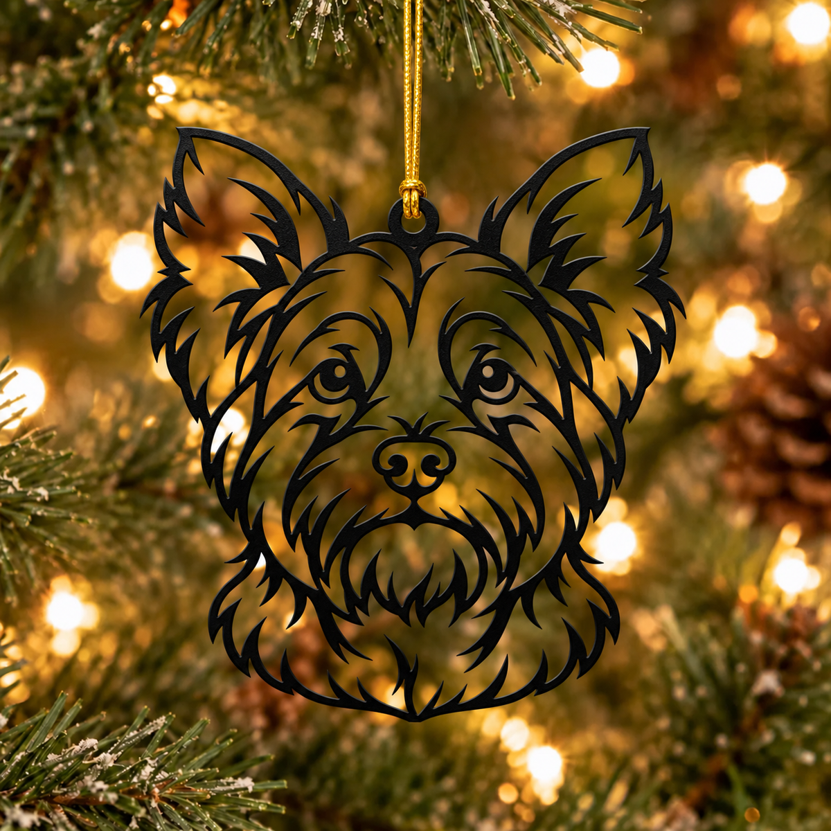 Yorkshire Terrier Metal Ornament