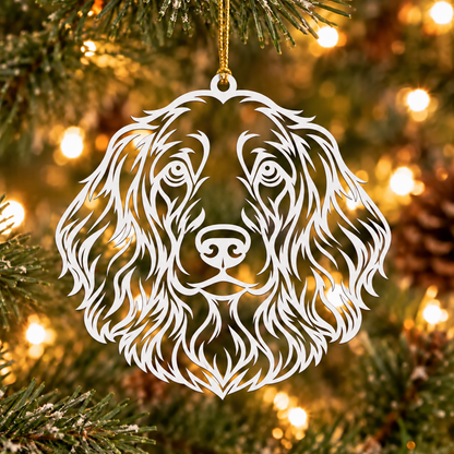 Long Haired Dachshund Christmas Ornament