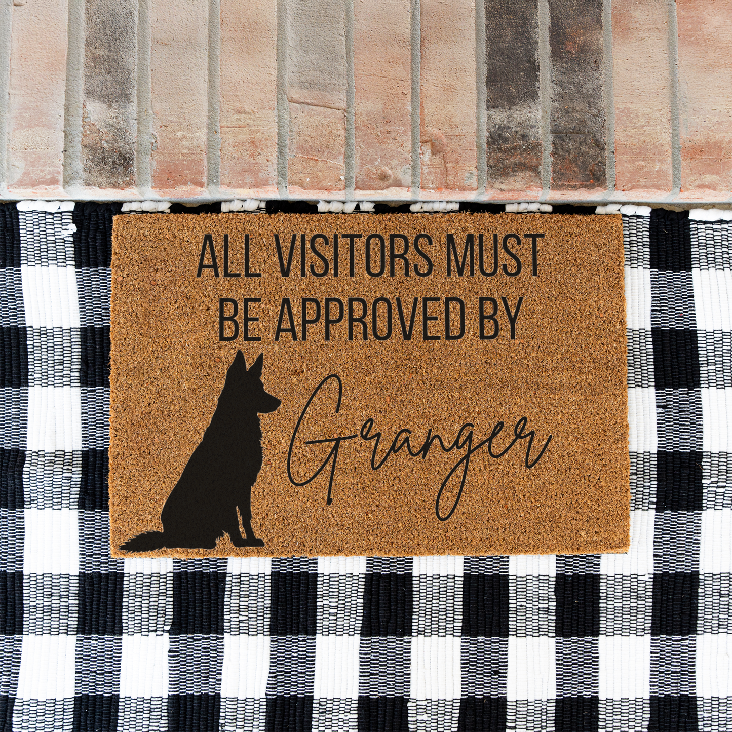 Custom Dog Name Welcome Mat - German Shepherd