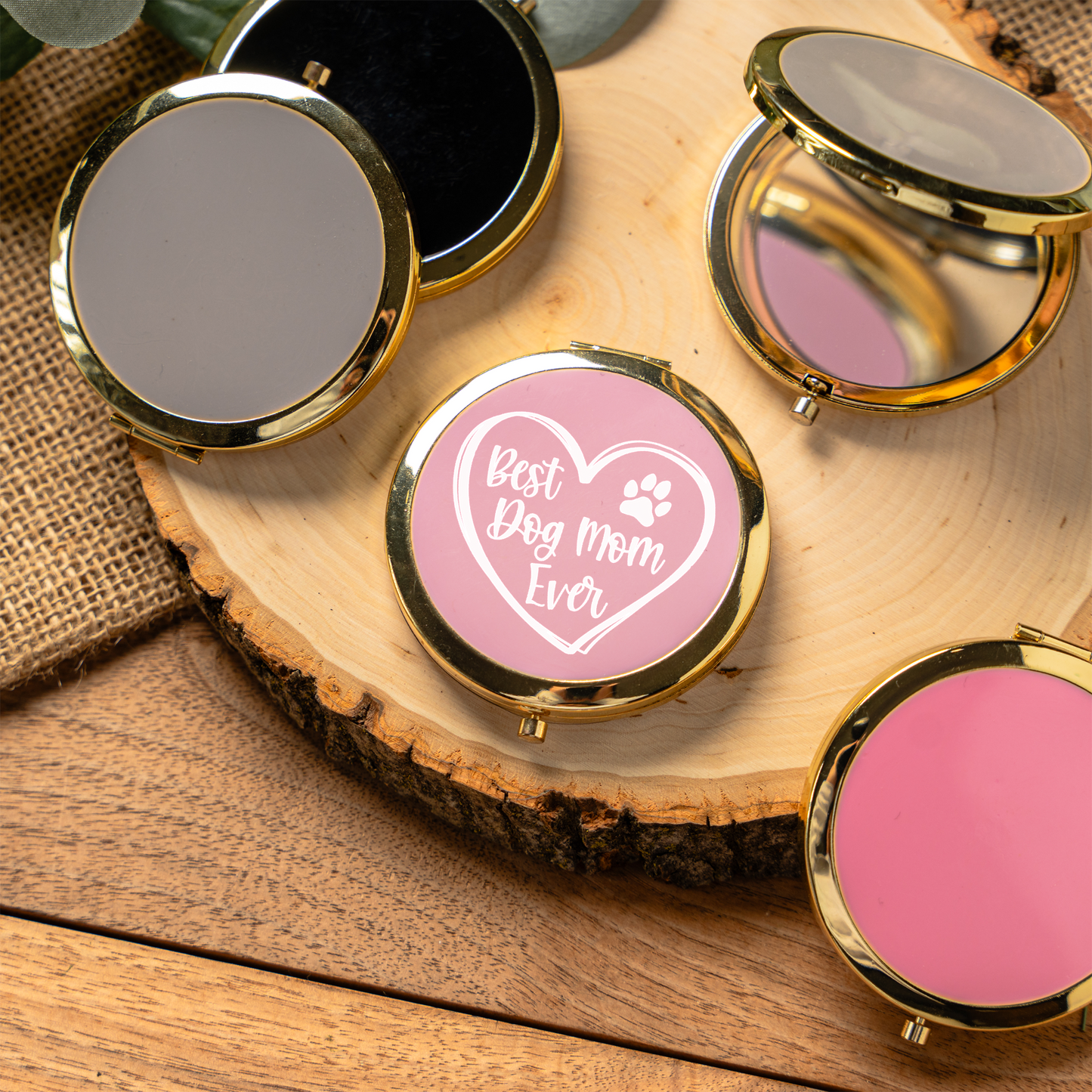 Best Dog Mom Ever Compact Mirror | Dog Mom Pocket Mirror | Funny Dog Lover Gift | Purse Makeup Mirror | Pet Mom Birthday Gift | Mother's Day