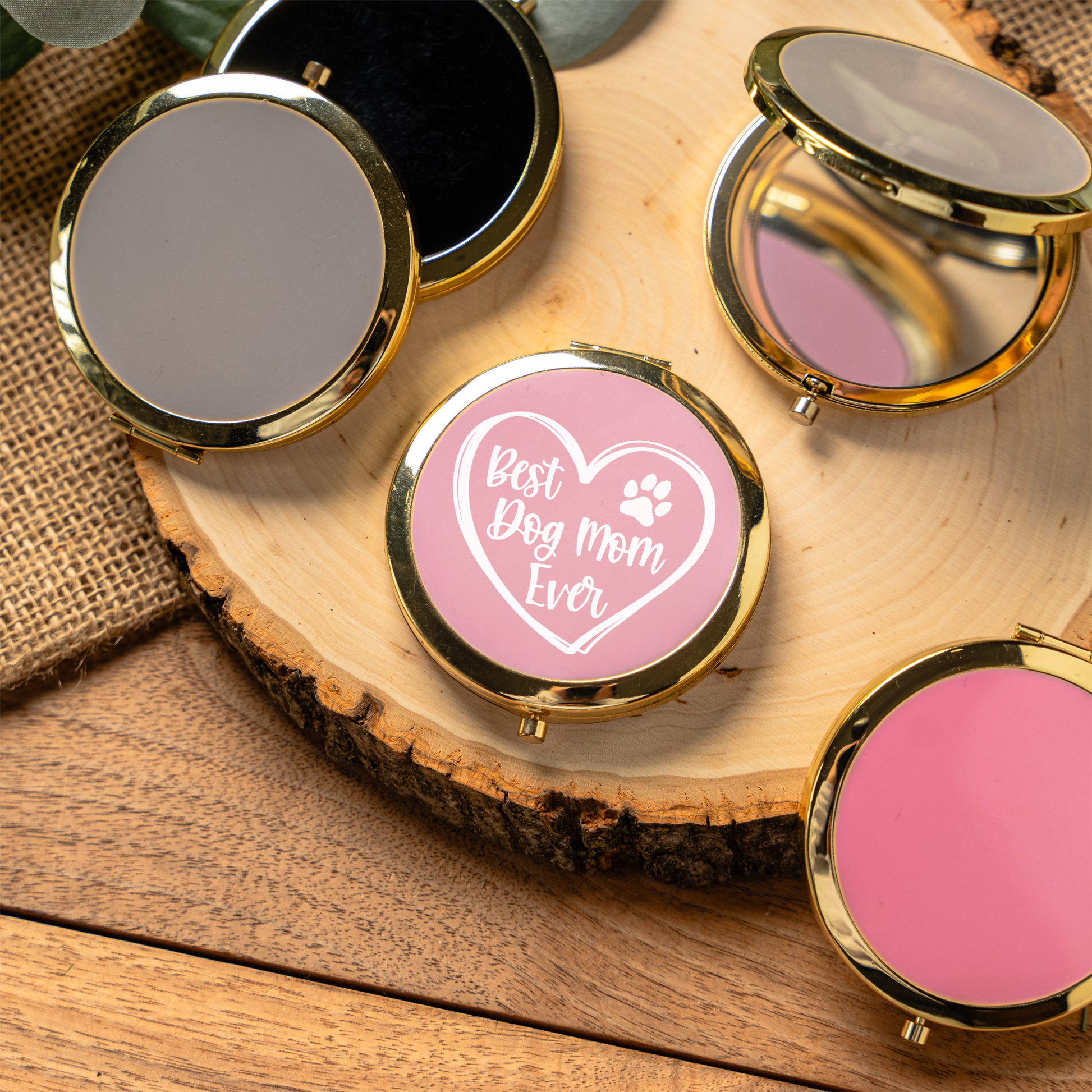 Best Dog Mom Ever Compact Mirror | Dog Mom Pocket Mirror | Funny Dog Lover Gift | Purse Makeup Mirror | Pet Mom Birthday Gift | Mother's Day